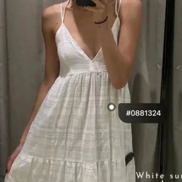 Zara White Maxi strappy slip dress M BNWT - Picture 3 of 5